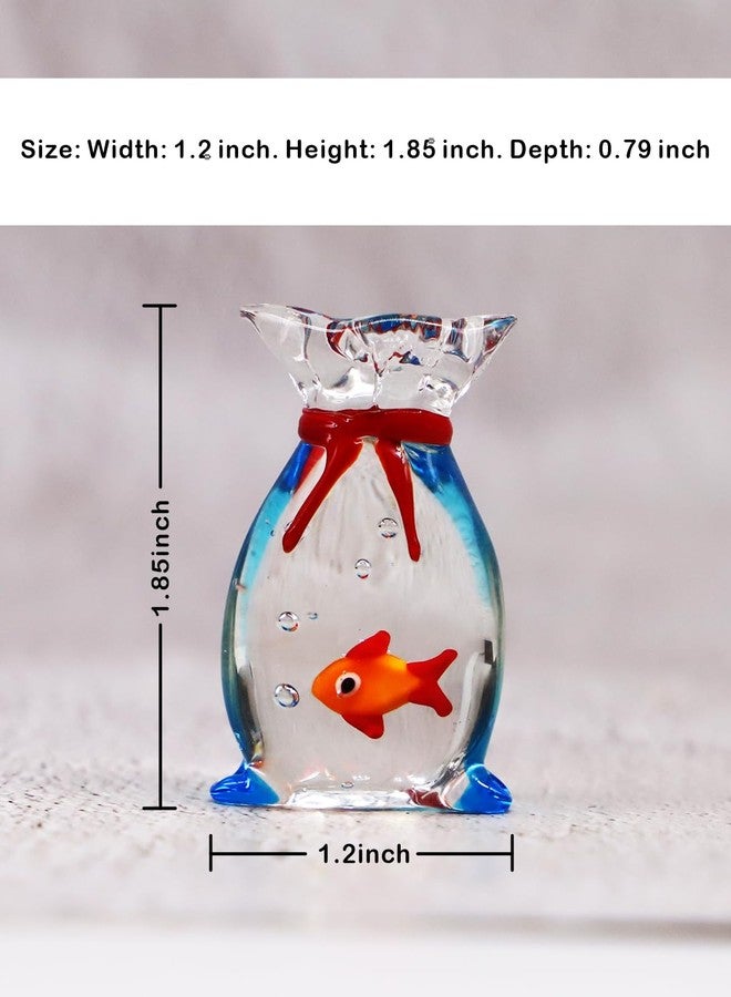 RillyRellow Miniature Glass Goldfish, Tiny Goldfish in a Bag, Dollhouse Glass Red Fish Figurine, for Aquarium Fish Ornament, Dollhouse Miniature DIY, Seaworld Ocean Lover (1PCS) - Image 4